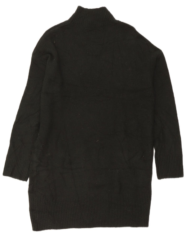 Oasis Dame Langærmet Oversized Jumper Kjole UK 14 Medium Sort Akryl