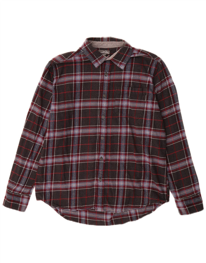 Eddie Bauer Mens Flannel Shirt Large Grey Check Cotton