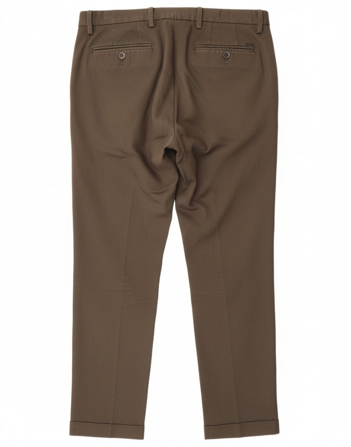 MASSIMO DUTTI Mens Chino Trousers EU 40 Medium W34 L28 Green Classic