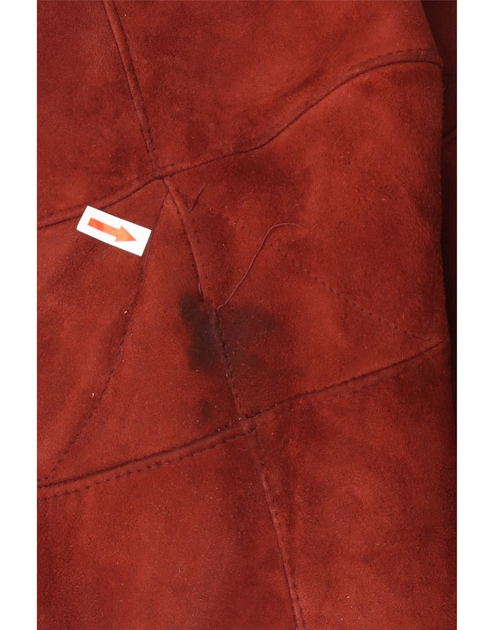veste en peau de mouton femme vintage IT 42 Shearling bordeaux moyen