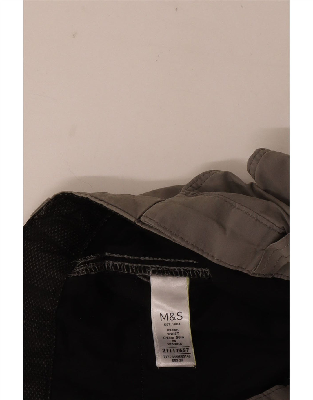 Pantaloncini cargo da uomo Marks & Spencer W36 grandi in cotone grigio