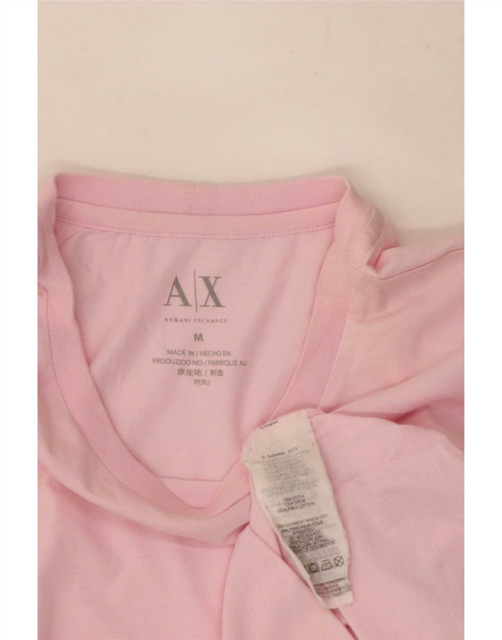 Armani Exchange Mens T-Shirt Top Medium Pink Cotton
