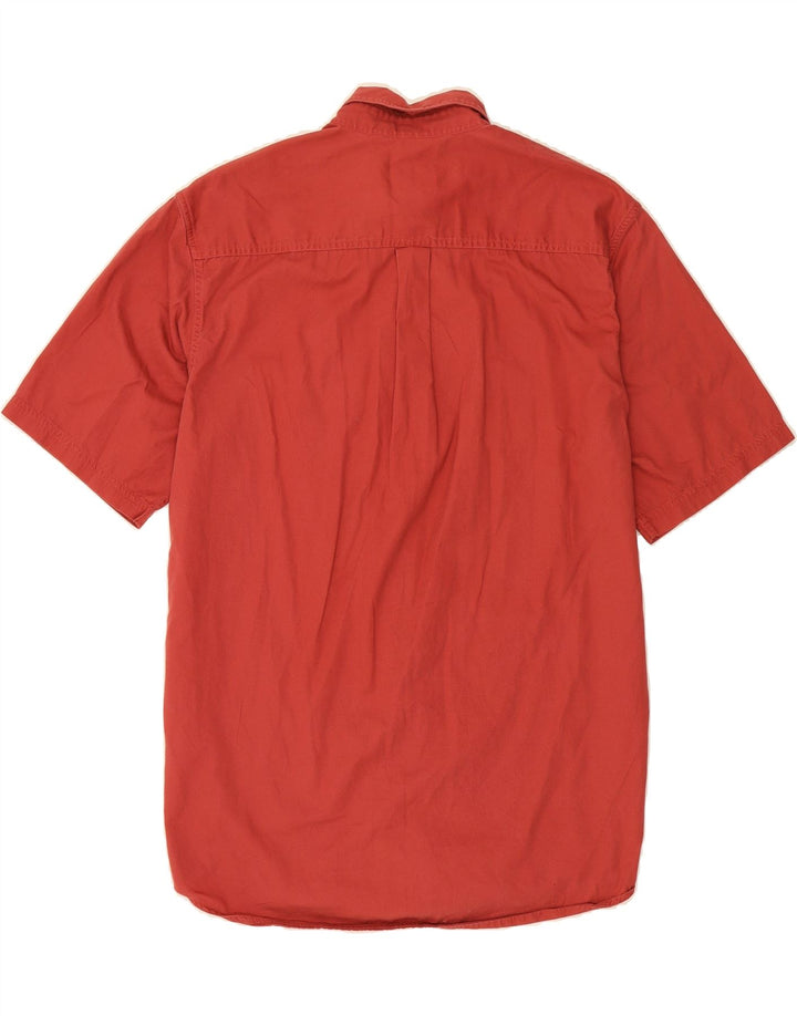 EDDIE BAUER Mens Tall Short Sleeve Shirt Large Maroon Cotton Vintage Eddie Bauer and Second-Hand Eddie Bauer from Messina Hembry 