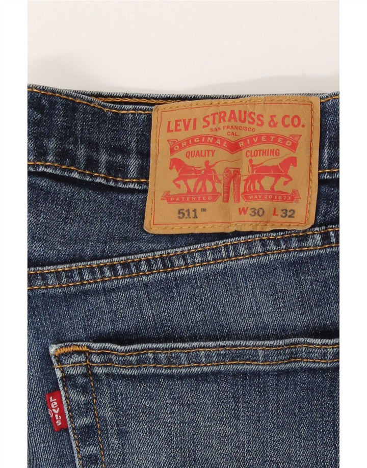 Levi's Mens 511 Distressed Slim Jeans W30 L29 Blue Cotton