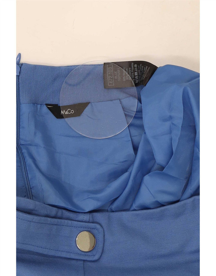 M&Co Jupe droite pour femme UK 12 Medium W30 Bleu Viscose