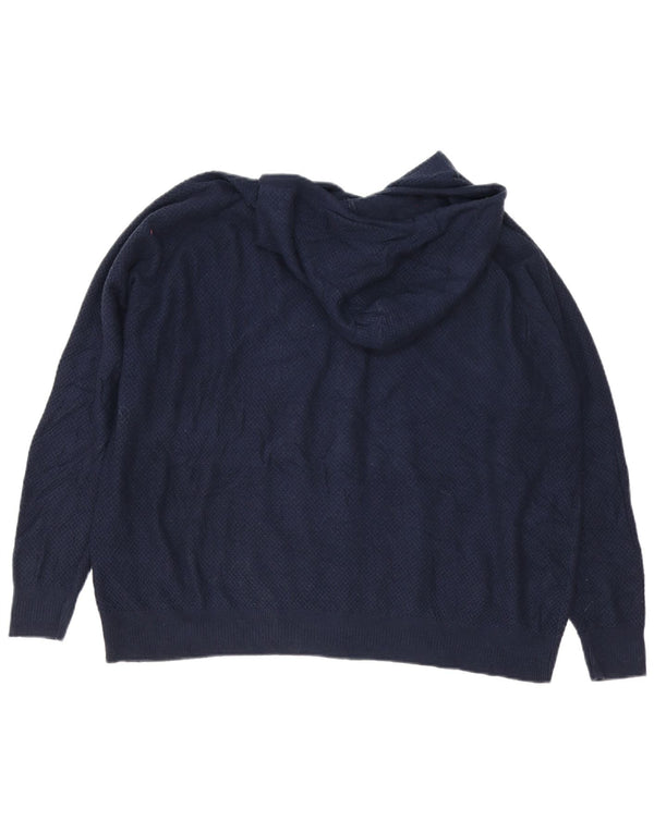 Marks & Spencer Mens Zip Neck Jumper Sweater XL Navy Blue Viscose