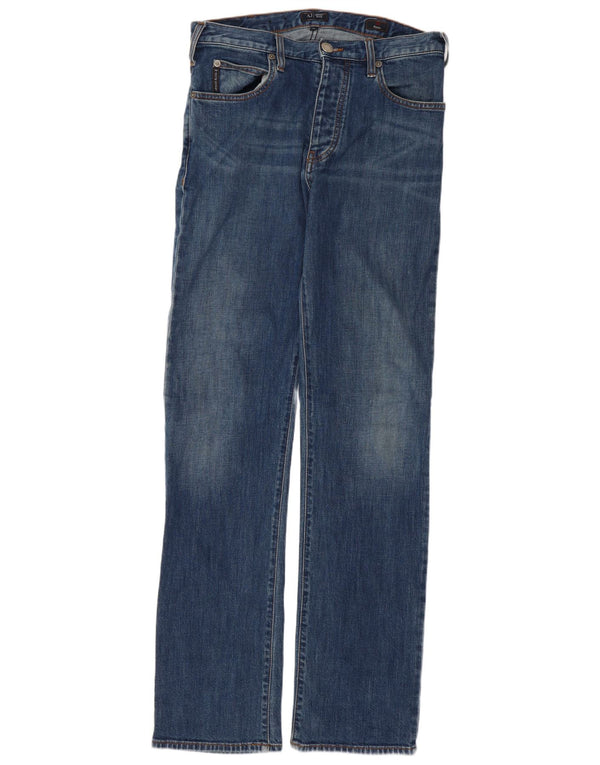 Jeans dritti da uomo Armani W30 L32 in cotone blu
