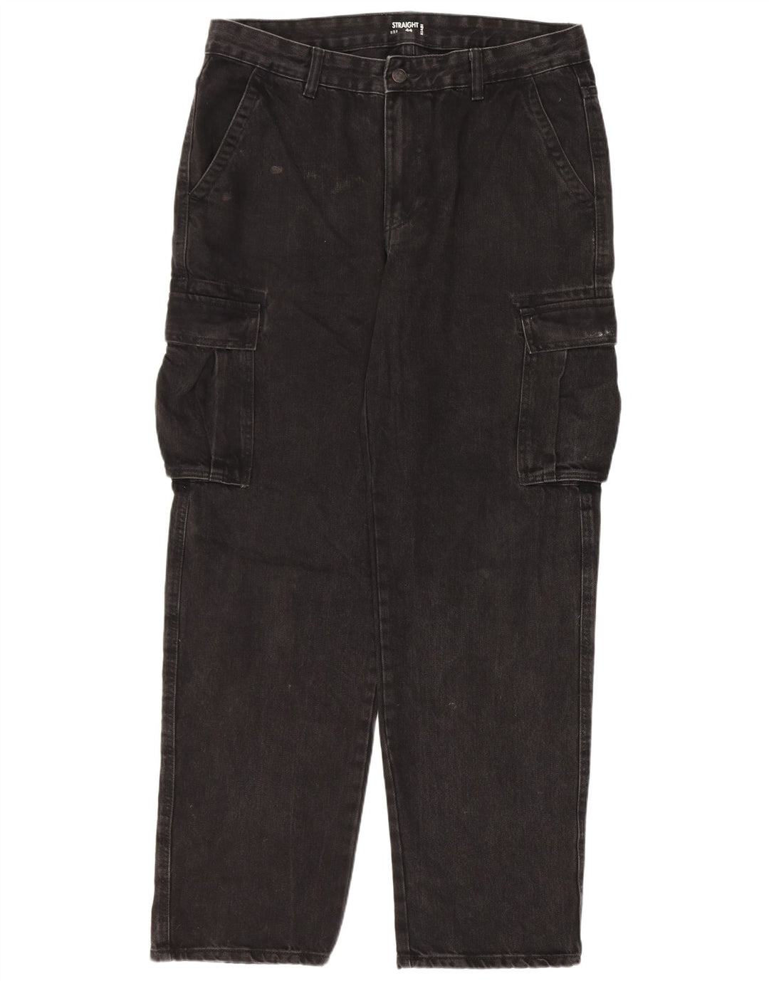 Kiabi Herre Cargo Straight Jeans IT 50 Large W34 L31 Sort