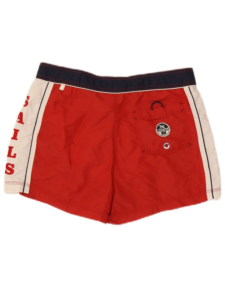 North Sails Mens Graphic Swimming Shorts Small Red Colourblock Polyamide