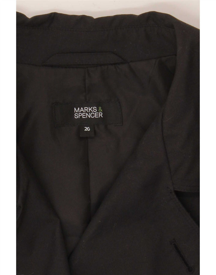 Женский тренч Marks & Spencer UK 20 2XL, черный полиэстер