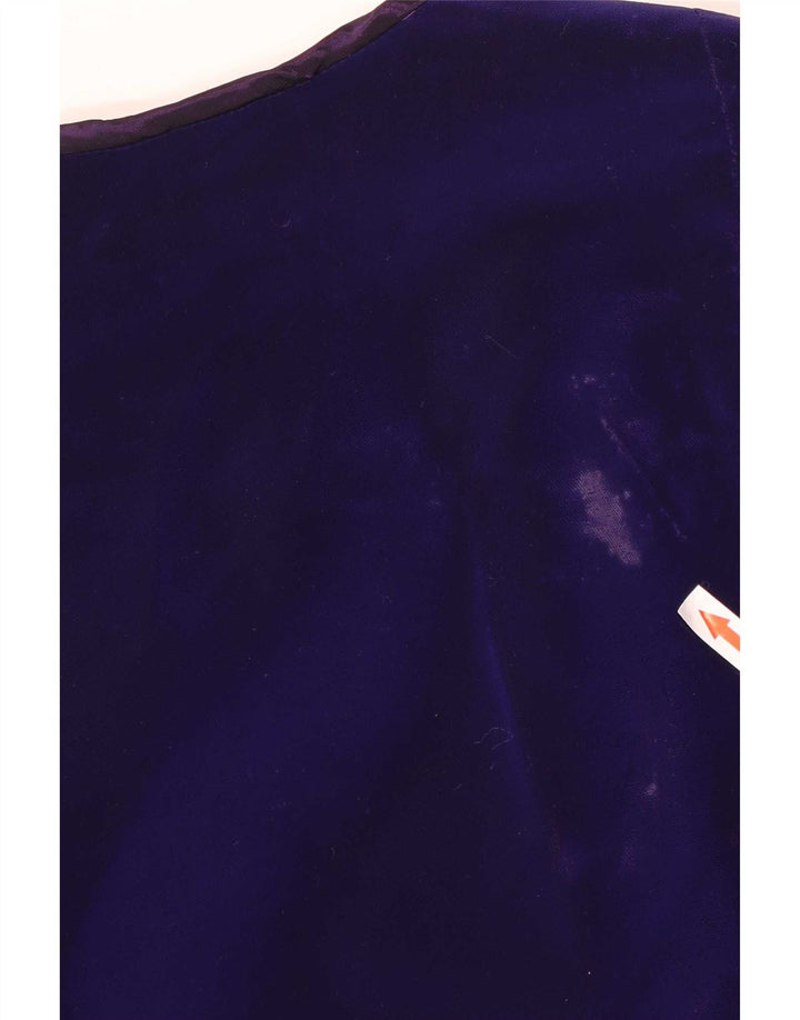 Vintage Dame 5 Button Velvet Blazer Jacket UK 14 Medium Purple