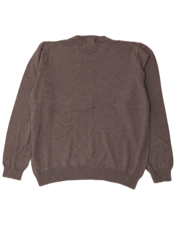 Marks & Spencer Mens Crew Neck Jumper Sweater Large Grey Cotton