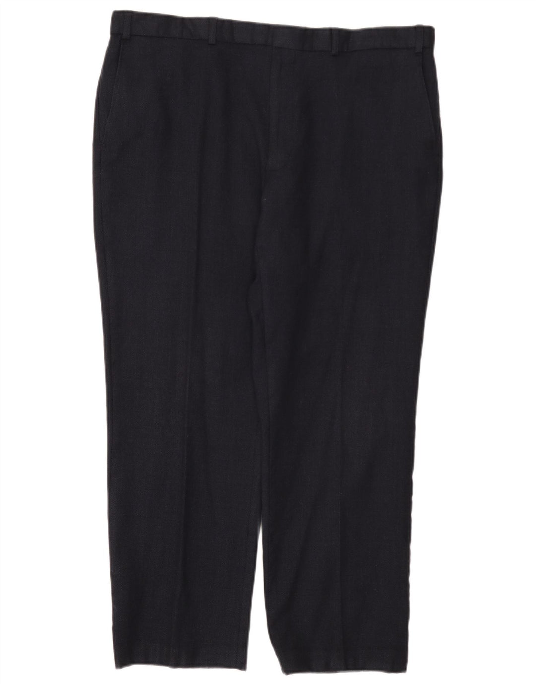 Pantaloni da abito dritti da uomo Marks & Spencer W40 L29 lana blu navy