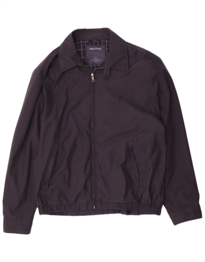 Nautica férfi bomber dzseki UK 40 nagy sötétkék poliészter