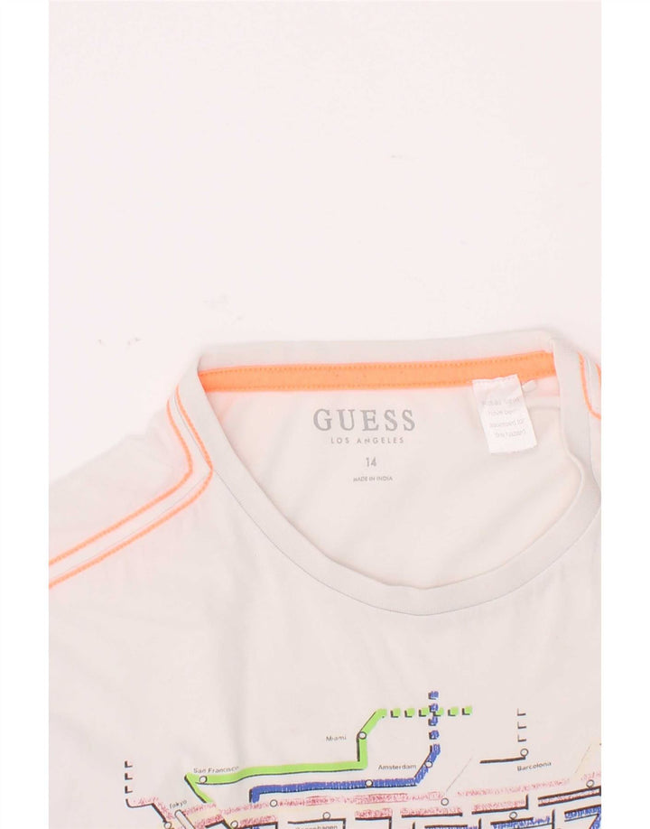 Guess Grafik-T-Shirt für Jungen, Weiß, 13–14 Jahre