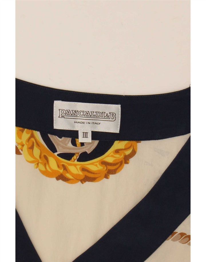 Pancaldi & B Γυναικεία γραφική μπλούζα Top UK 12 Medium Off White