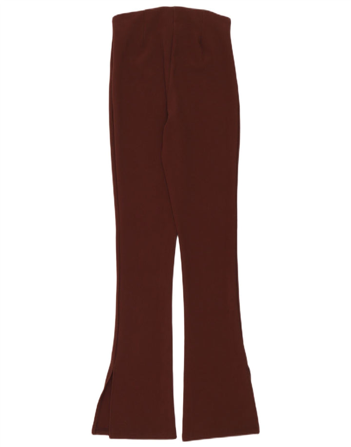 Zara Womens Flare Casual Trousers Medium W28 L32 Brown Polyester