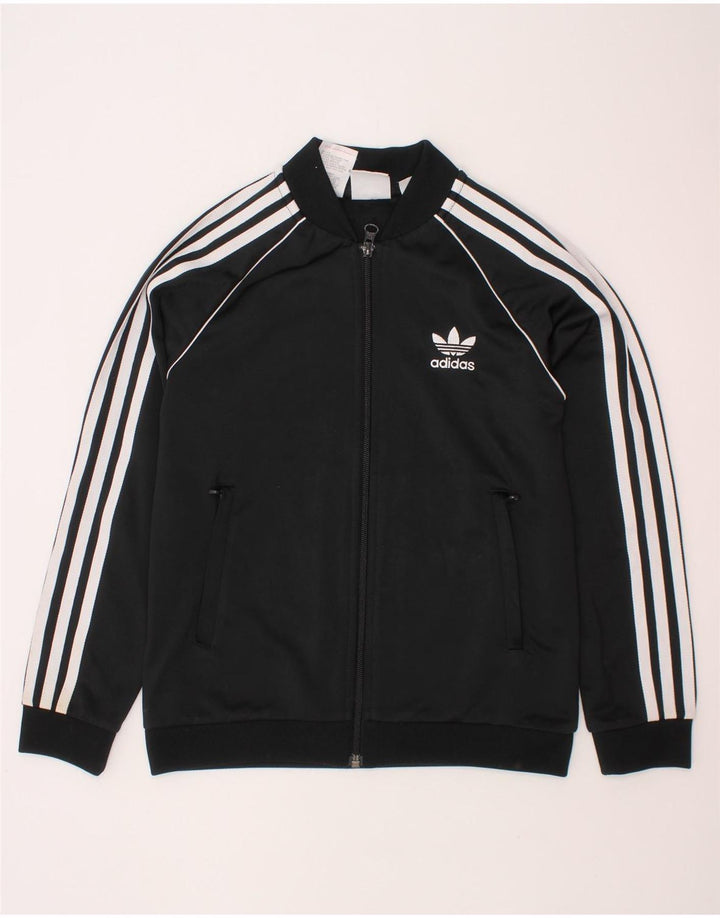Спортивный костюм ADIDAS для мальчиков, верхняя куртка 9-10 лет, черный полиэстер