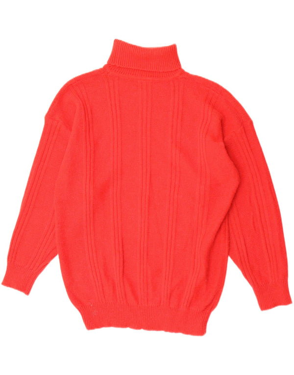 Vintage Mens Roll Neck Jumper Sweater XL Red Acrylic