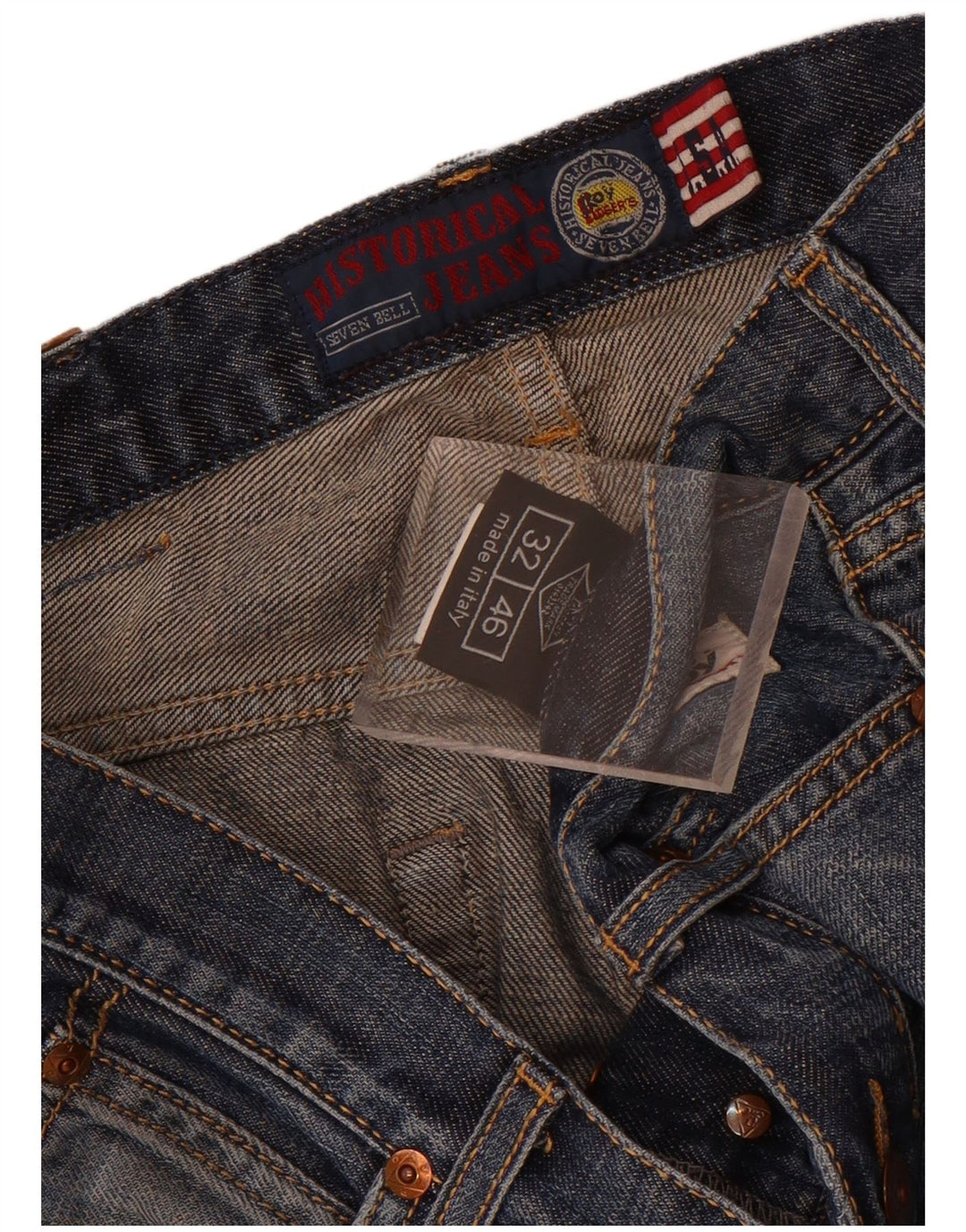 Roy Rogers Mens Straight Jeans W32 L35 Navy Blue Cotton