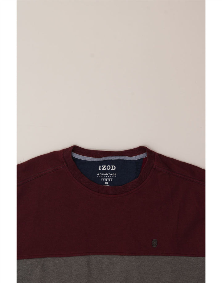 IZOD Stretch Sweatshirt Jumper til mænd 2XL Grå Colourblock Polyester