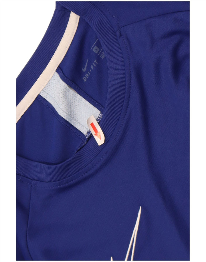 Nike Mens Dri Fit T-Shirt Top Small Blue Colourblock