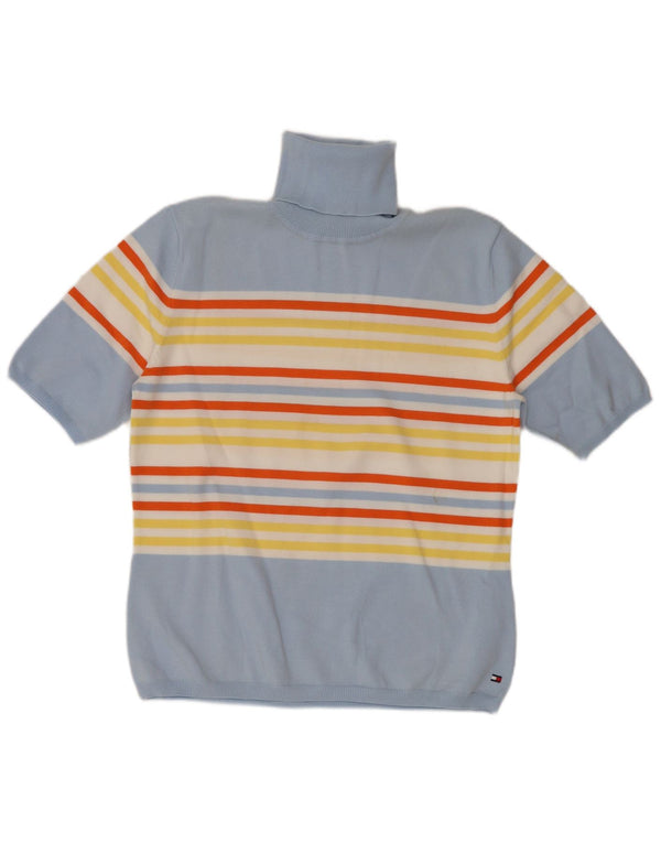 Maglione maglione a collo alto da donna Tommy Hilfiger UK 14 grandi strisce blu