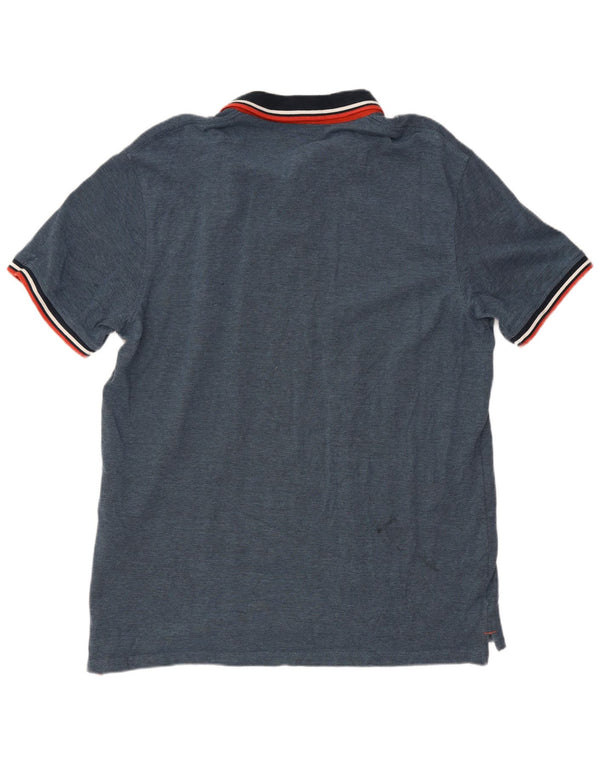 Polo da uomo Jack & Jones 2XL cotone screziato blu