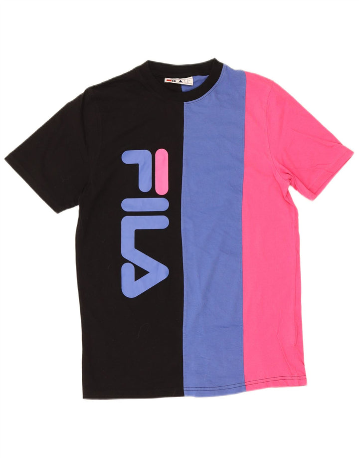 Fila Mens Graphic T-Shirt Top Small Multicoloured Colourblock Cotton