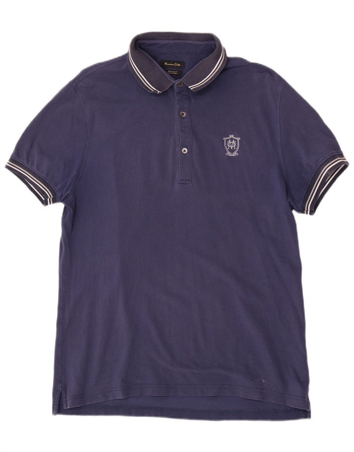 Polo da uomo a maniche corte, vestibilità regolare, Massimo Dutti, grande, blu navy