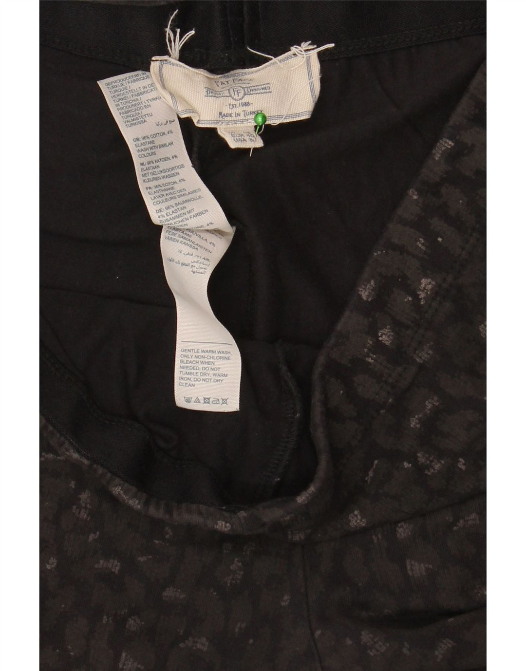 Fat Face Womens Crop Leggings UK 12 Medium Black Spotted Cotton