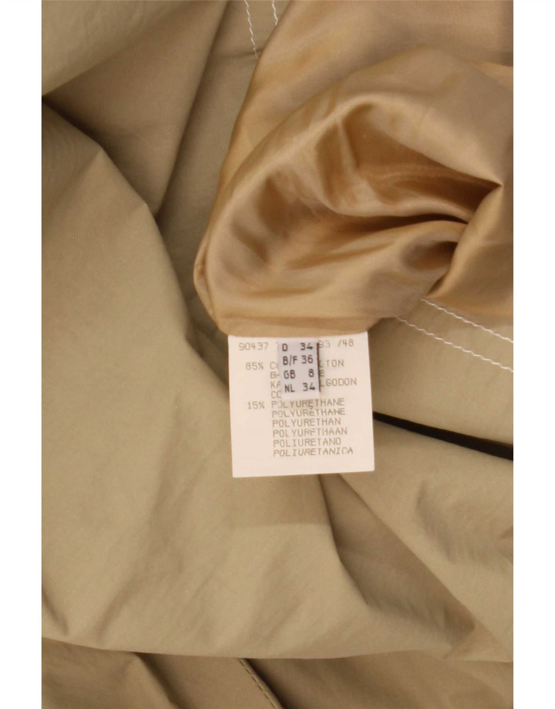 Vintage Womens Hooded Oversized Parka Jacket UK 8 Small Beige Cotton