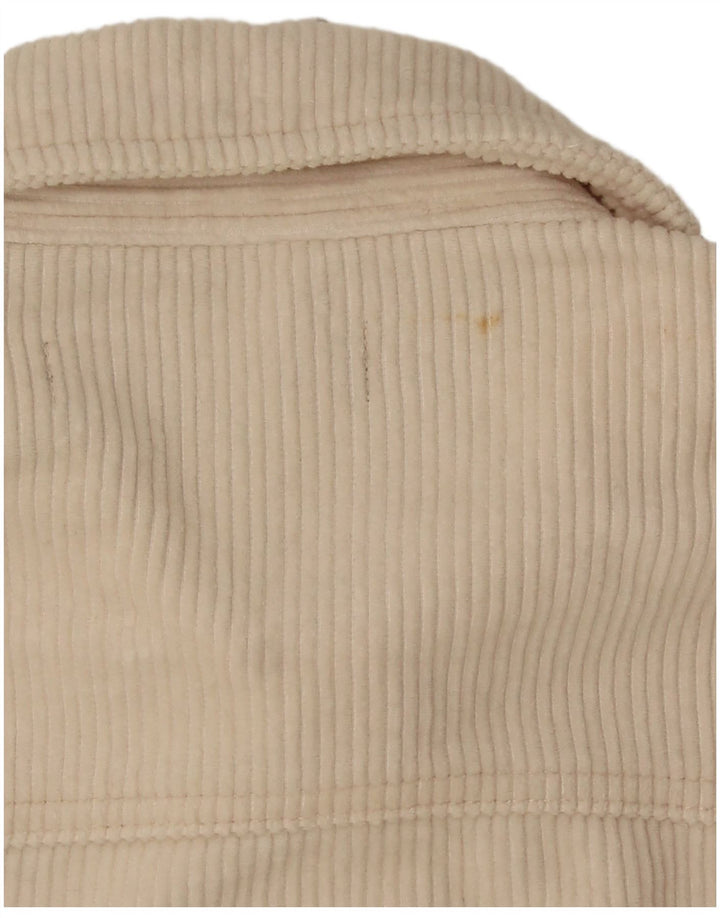Zara Womens Oversized Corduroy Jacket UK 10 Small Off White Cotton