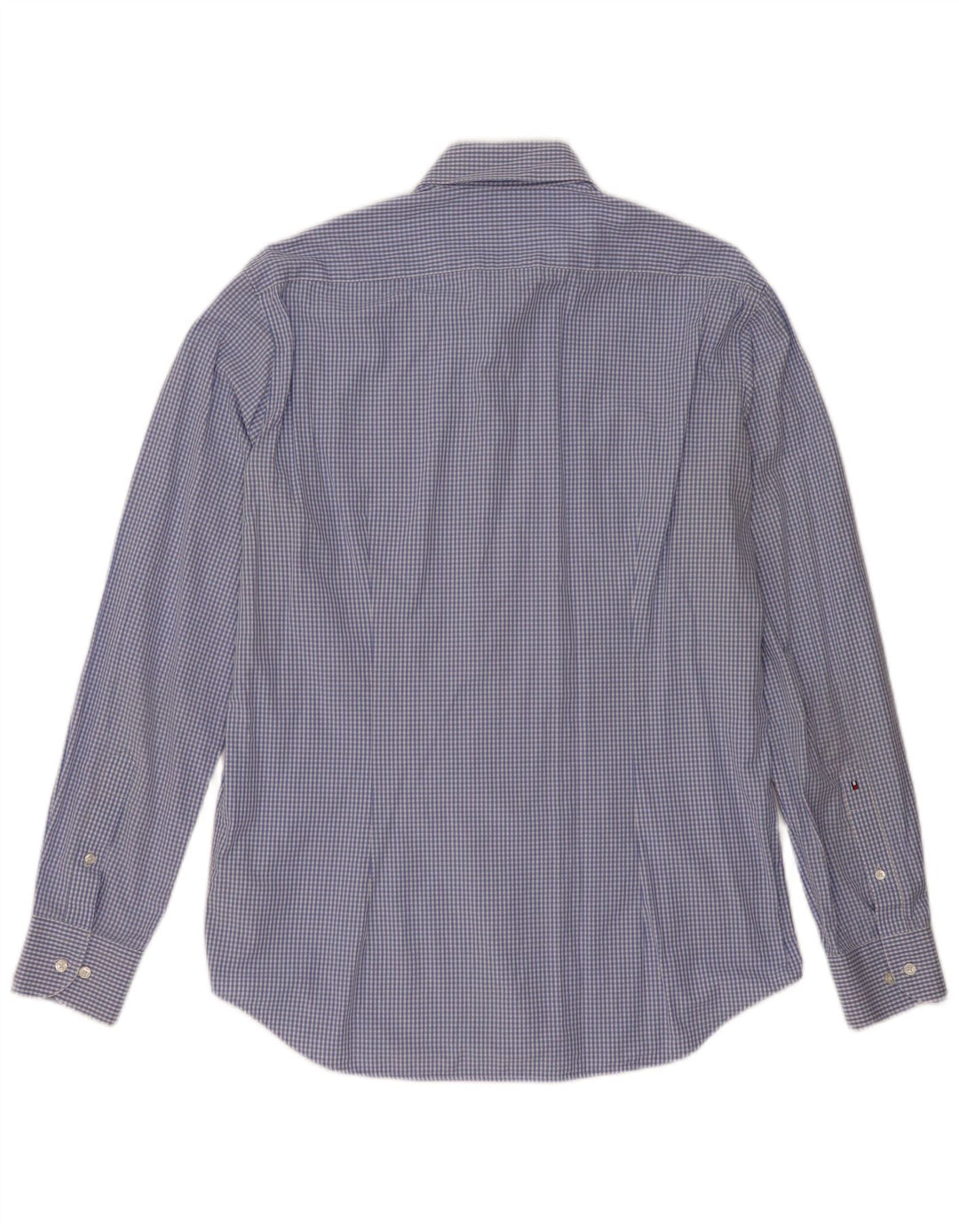 Tommy Hilfiger Mens Tailored Fit Fitted Shirt Size 41 16 Large Blue Gingham