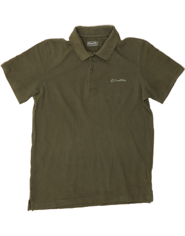 LOTTO Mens Polo Shirt Large Khaki Cotton Vintage Lotto and Second-Hand Lotto from Messina Hembry 