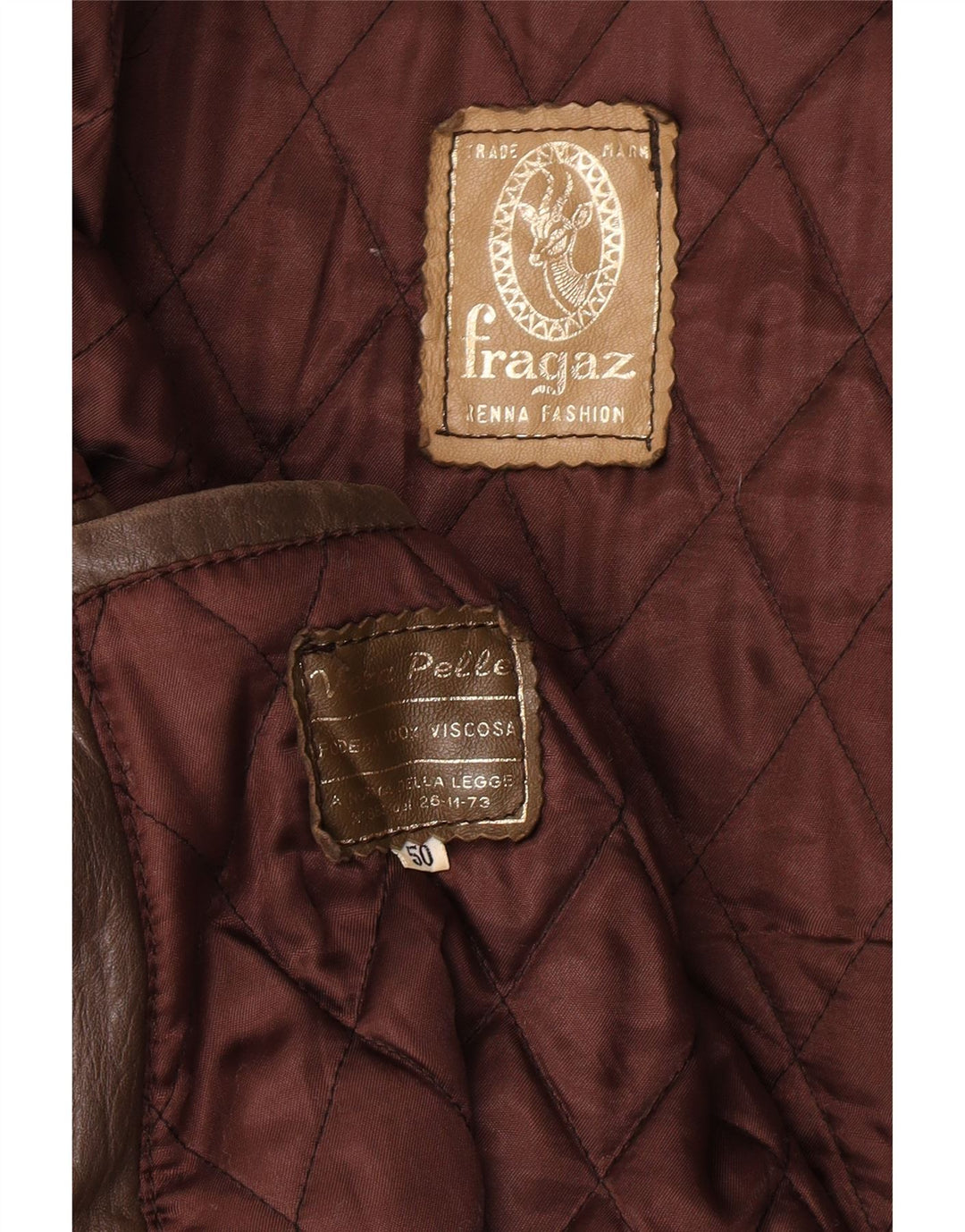 Vintage Herren Lederjacke IT 50 Großes braunes Leder
