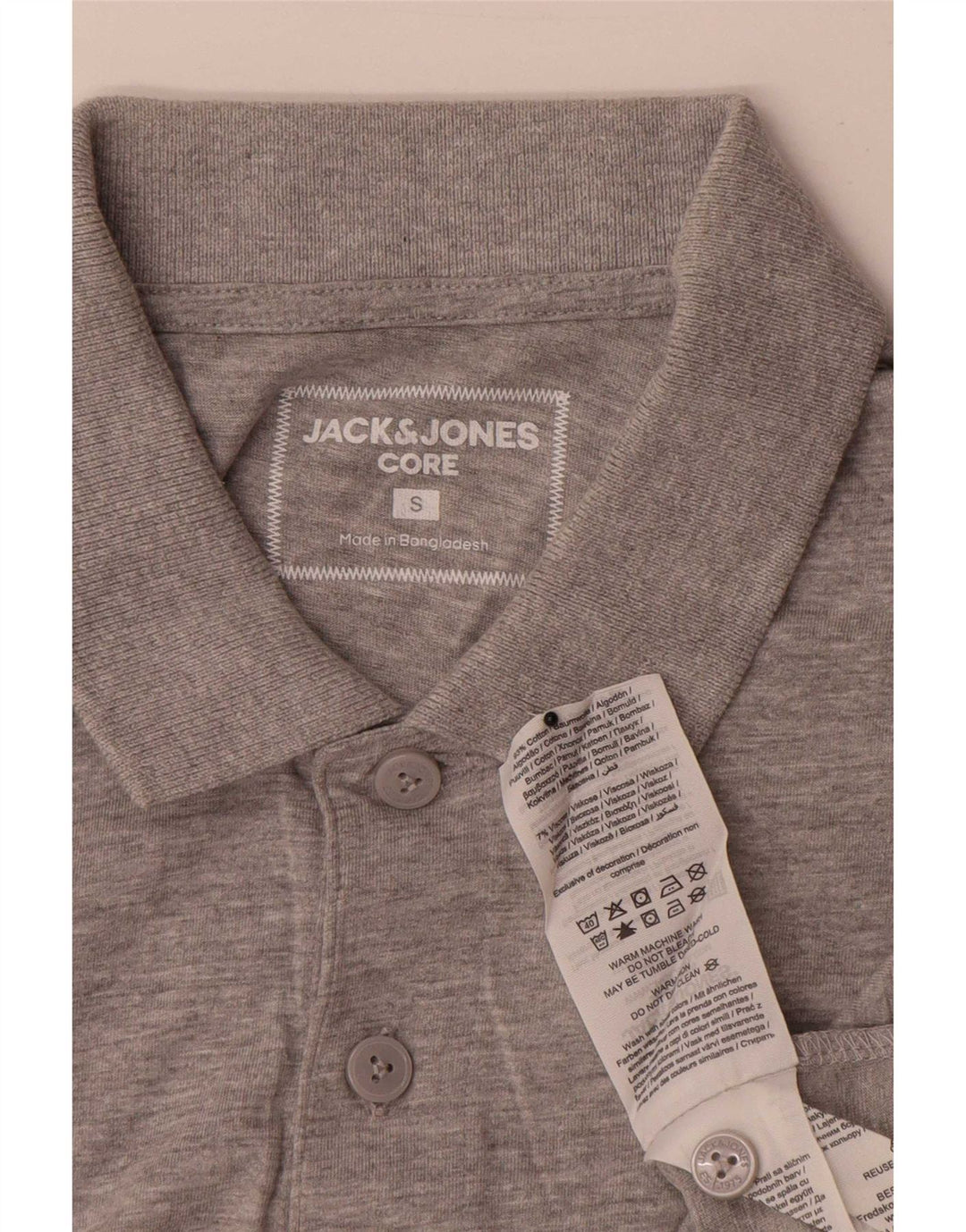 Jack & Jones Mens Polo Shirt Small Grey Cotton