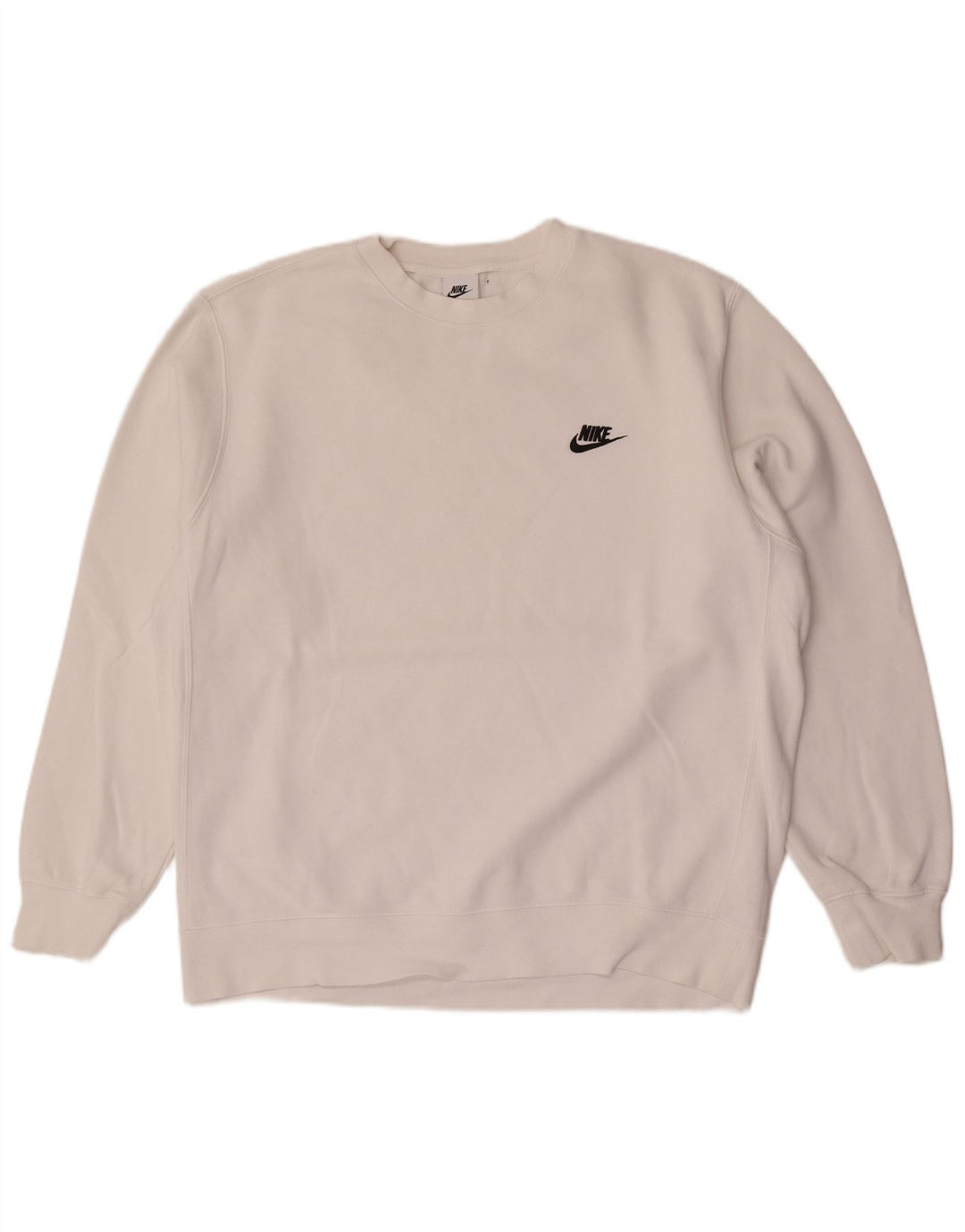 Felpa Nike Uomo Maglione Large Bianco Cotone