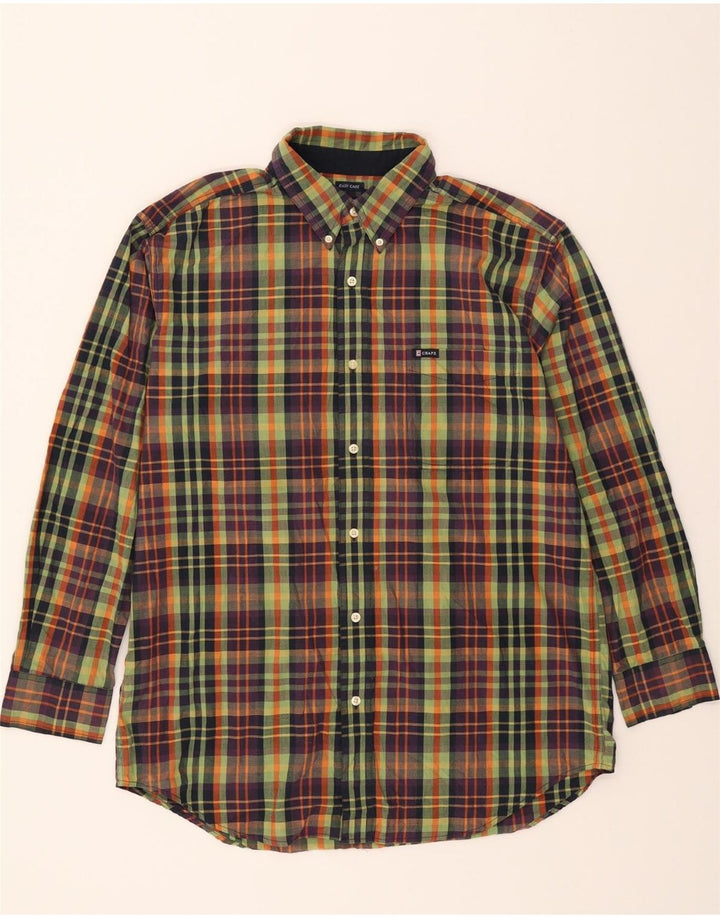 CHAPS Mens Easy Care Shirt Large Multicoloured Check Cotton Vintage Chaps and Second-Hand Chaps from Messina Hembry 