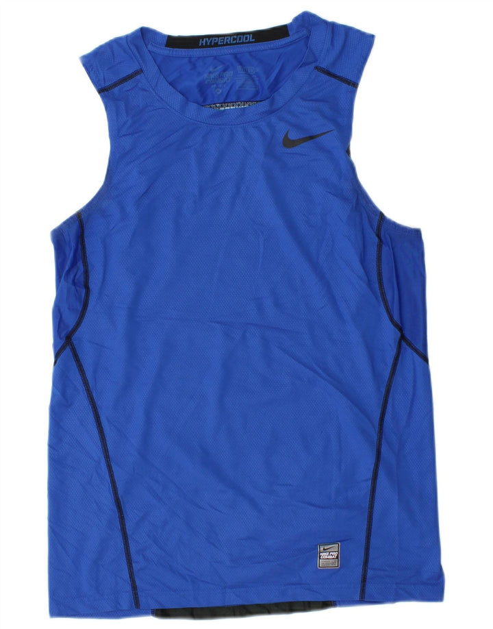 Nike Grafisk T-shirt top mellemblå, farveblok polyester