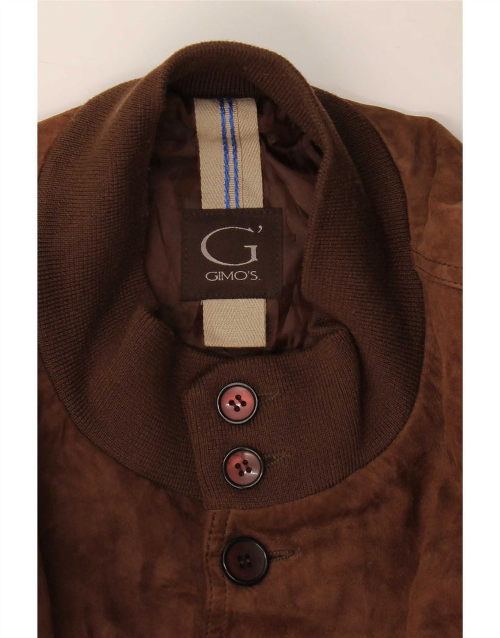 Gimo's Mens Suede Bomber Jacket UK 40 Large Brown