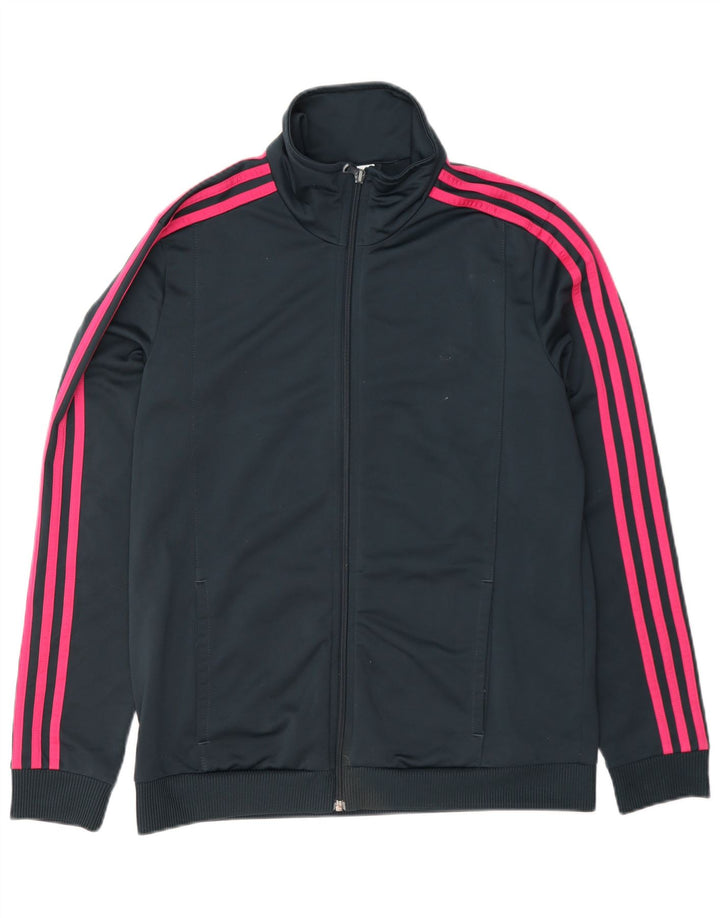 Giacca da tuta da donna Adidas UK 12/14 Poliestere blu navy medio