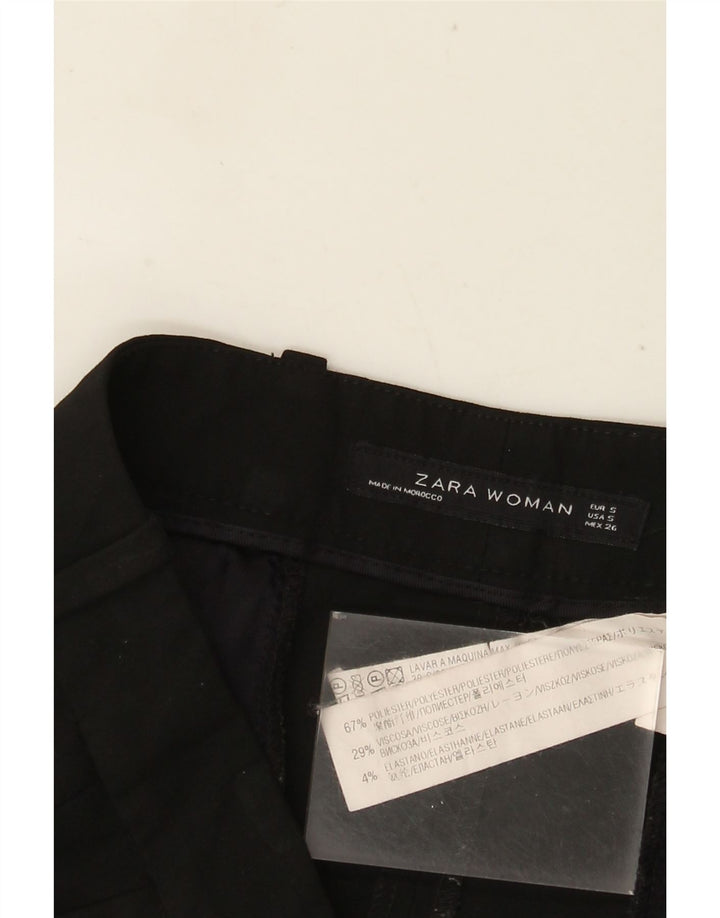ZARA Womens Straight Chino Trousers Small W26 L26 Black Polyester