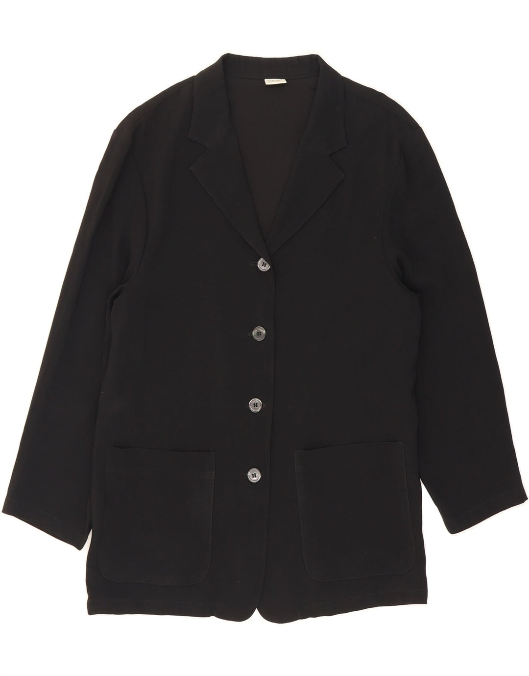 BENETTON Womens 4 Button Blazer Jacket IT 40 Small Black Acetate Vintage Benetton and Second-Hand Benetton from Messina Hembry 