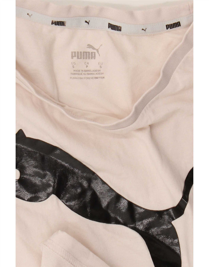 Puma T-shirt grafica oversize da donna Top UK 10 Small Beige