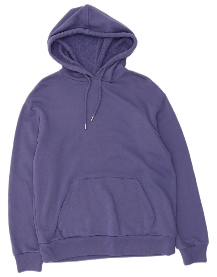 Marks & Spencer Womens Hoodie Jumper UK 12 Medium Blue Cotton