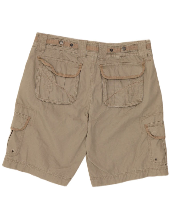 Shorts cargo feminino Fat Face UK 12 médio W30 algodão cáqui