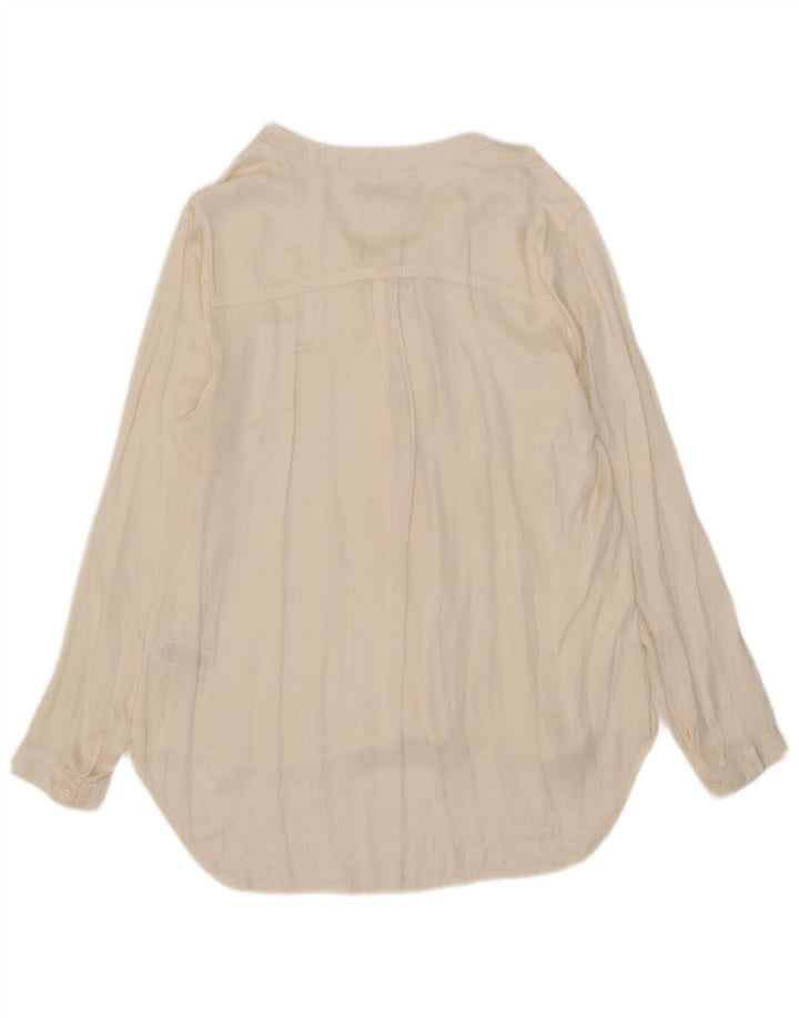 Marks & Spencer Womens Ruffle Front Long Sleeve Blouse Top UK 18 XL Beige