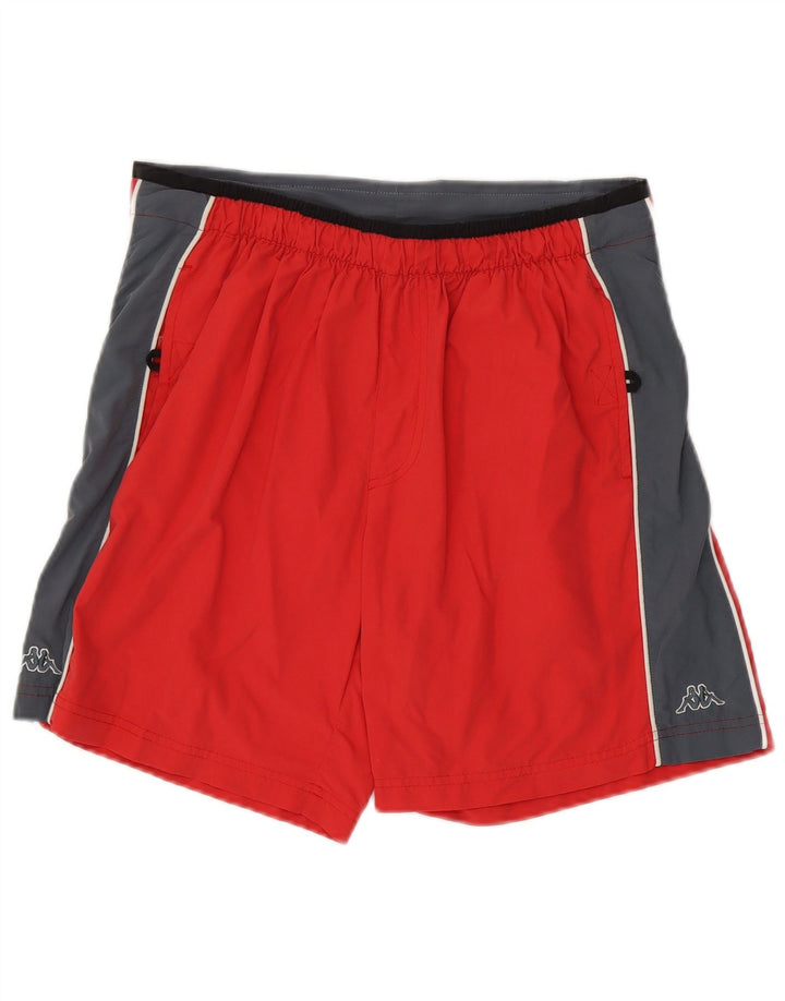 Kappa Mens Graphic Swimming Shorts Medium Red Colourblock Polyamide