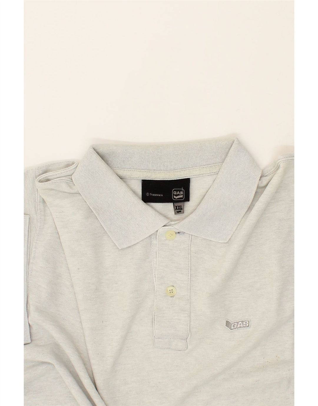 GAS Mens Polo Shirt 2XL Grey Cotton Vintage Gas and Second-Hand Gas from Messina Hembry 